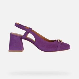 Geox Purple Suede Slingback Heels in Size 41 (10.5)